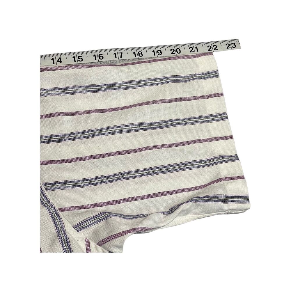 COTTON CLUB Dress Shirt Men 17.5 Multicolor Striped Short Sleeve Formal Business - Picture 8 of 8